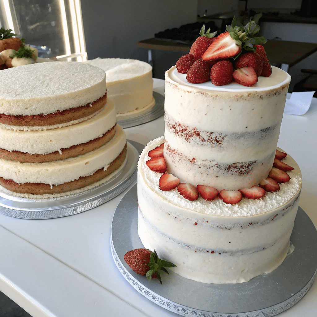 Semi-naked vs fully naked cake comparison