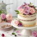 naked flower cake