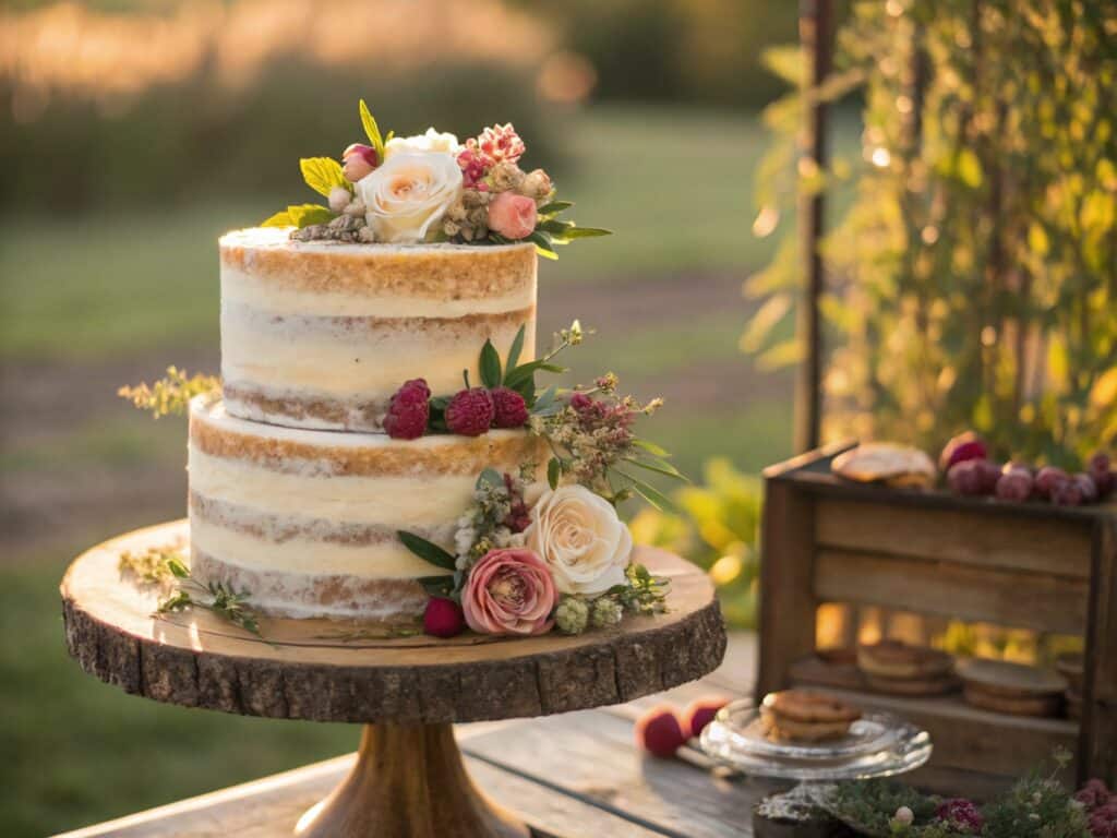naked flower cake