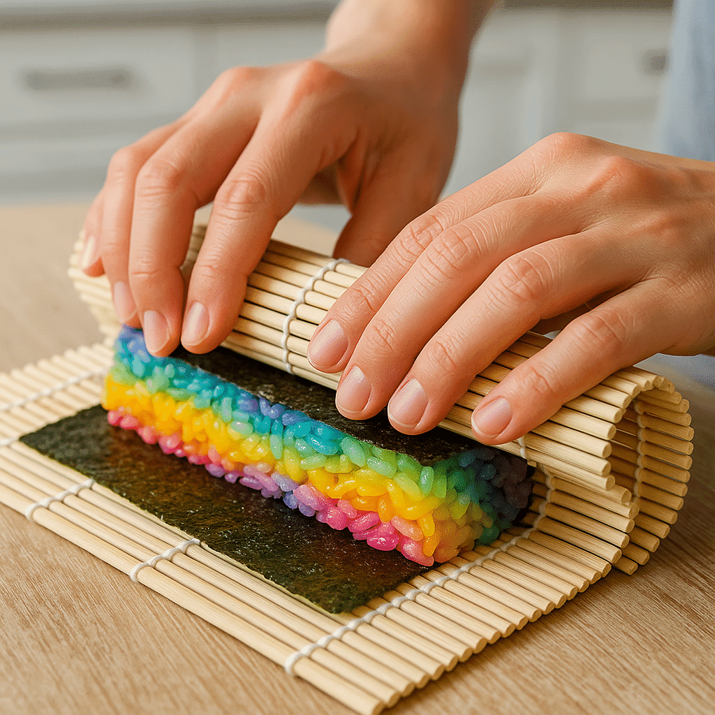 How to roll prismatic sushi recipe step by step