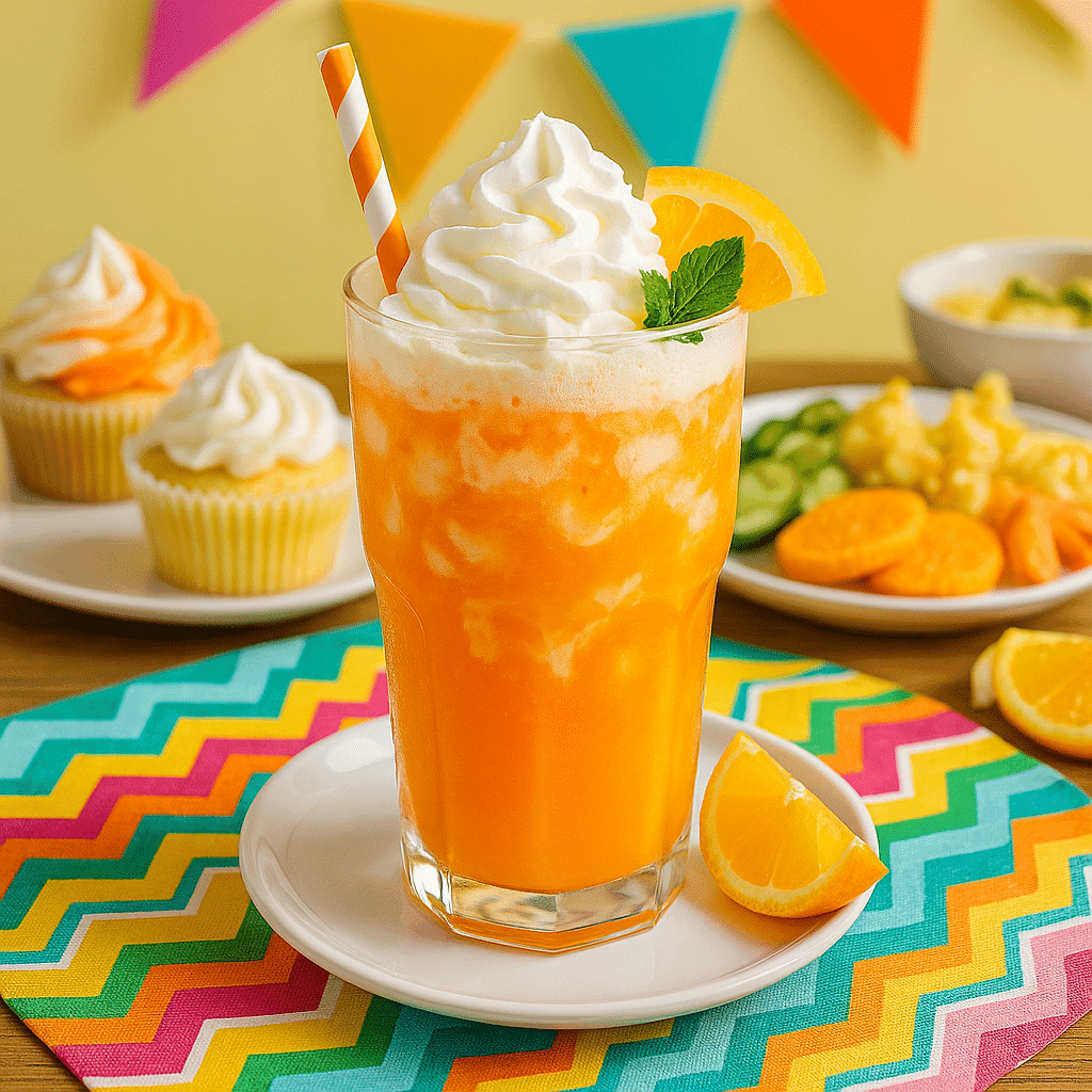 Styled orange creamsicle dirty soda recipe for social media